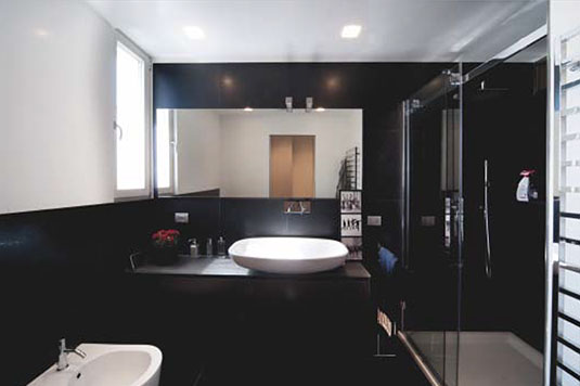 Arredo Design - Sala da bagno wellness, total black